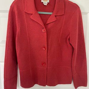 Orange Talbots Knit Jacket Medium